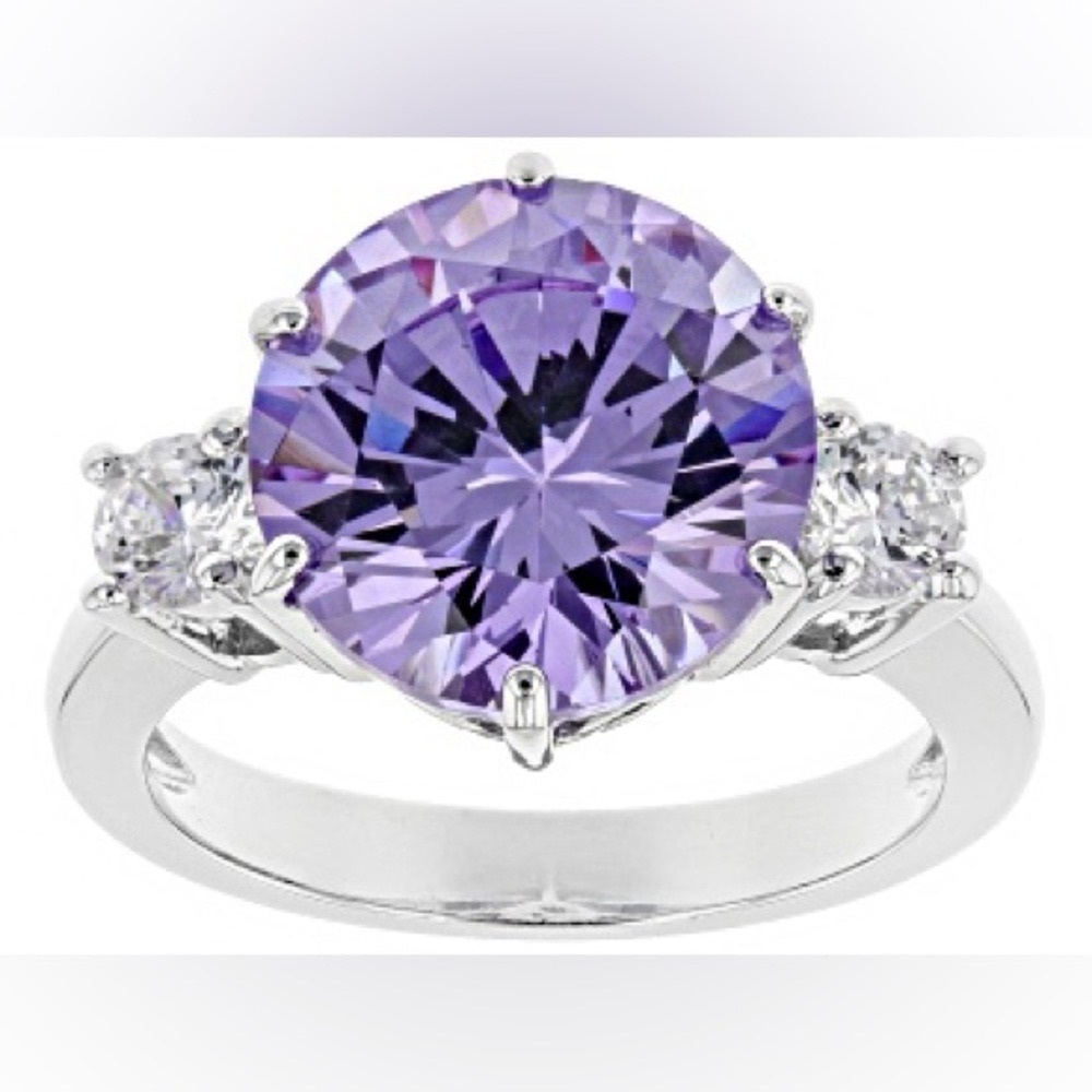 Lavender diamond simulant ring